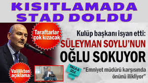 Check spelling or type a new query. Kisitlamada Stad Doldu Klup Baskani Suleyman Soylu Nun Oglu Sokuyor Deyince Suc Duyurusu Gecikmedi Youtube