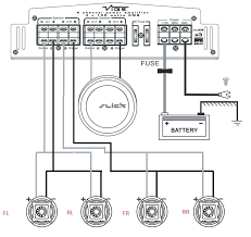 Each component ought to be placed and connected with different parts in specific way. 4 Channel Amp 2 Speakers 1 Sub Wiring Diagram The Speaker Wiring Diagram And Connection Guide The Basics You Need To Know