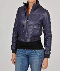 Knoles Carter Women S Leather Bomber Jacket Purple Leather Bomber Jacket Women Leather Bomber Jacket Jackets