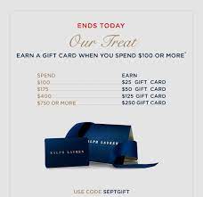 We've all been through at least i don't know what gift to take! at least once. Ralph Lauren Ends Today Your Last Chance To Earn A Gift Card Milled