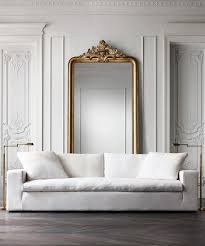 Although A White Sofa Will Never Work For Us I Thought The Large Mirror Really Draws The Eye Upward And With The Interior House Interior Decor Interior Design