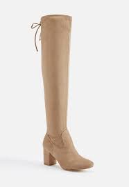 adina over the knee heeled boot in taupe get great deals