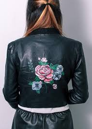 It will add an attractive grace to your wardrobe! Flower Hand Painted Custom Leather Jacket Etsy