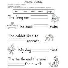 Fill In The Blank Worksheets 1st Grade Reading Worksheets Reading Worksheets First Grade Worksheets
