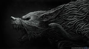 Black fox illustration, wolf, animals, artwork, creativity, black background. Download Wallpapers Dark Wolf 1920 X 1080 Hdtv 1080p Desktop Desktop Background