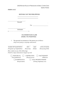 Halimbawa ng kasunduan legal / genuine patriotism is in the sweat of action. 2016 Revised Rules Of Procedure On Small Claims Cases Sample