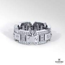 We Are Rockford Collection Unique Men S Wedding Bands Style Wb013 1 Handcrafted Mens Diamond Wedding Bands Diamond Wedding Bands Mens Gold Wedding Band
