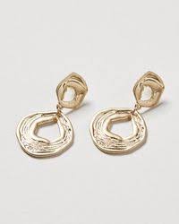 Buy oliver bonas costume bracelets and get the best deals at the lowest prices on ebay! Oliver Bonas Altham Textured Double Circle Drop Earrings In Gold Metallic Lyst