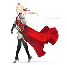 461177 red dress, walking, simple background, anime, anime girls, fantasy  girl, knight, original characters, blonde, women with swords, portrait  display - Rare Gallery HD Wallpapers
