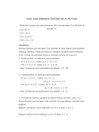 Check spelling or type a new query. Contoh Soal Nilai Mutlak Dan Pembahasan Pdf