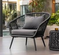 Hot Selling New Style Modern Outdoor Garden Aluminum Braided Rope Leisure  Chair