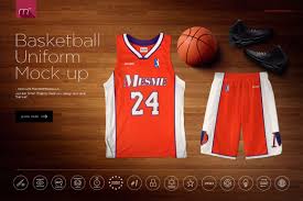 There are 4 jersey of different numbers printed and colors with their pants are shown in the. Basketball Uniform Mock Up Creative Photoshop Templates Creative Market