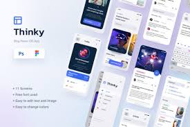 2200x2750 px minimum photoshop version: Thinky Blog News Ios App Design Figma Graphic By Peterdraw Creative Fabrica
