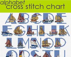 Ship Alphabet Sampler Cross Stitch Chart Pdf Nautical Alphabet Maritime Alphabet Pdf Chart
