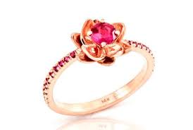 Flower Engagement Ring Rose Gold With Ruby Engagement Ruby Ring Gem Ring Wedding Ring Ruby Wedding Rings Unique Engagement Rings Flower Engagement Ring Set