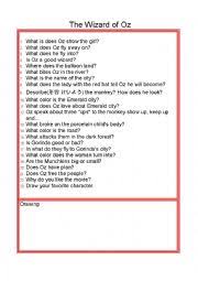 You can make the impossible possible. Wizard Of Oz Movie Questions Esl Worksheet By Gyslindaolivier