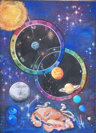 colleenas astrology chart pastel on black paper art