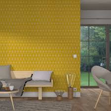 Papier Peint Intisse Hedvig Coloris Jaune Moutarde Papier Peint Pour Salle A Manger Decoration Maison Papier Peint Jaune