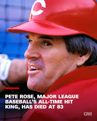 Pete Rose, MLB's all-time hit king and a Cincinnati Reds icon, has died. He  was 83. https://cnn.it/4gMZ2mj