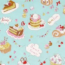 I have never tried thai foods and i would love to taste it. Blue Cakes Pancakes Muffins Cotton Fabric By Kokka Kawaii Fabric Shop