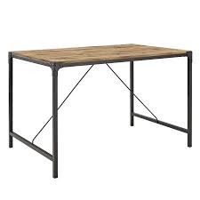 Mainstays Atmore 48 Inch Metal And Wood Dining Table Brown Industrial Wood Dining Table Wood Dining Table Dining Table