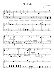 All of me piano noten. All Of Me John Legend Easy Piano Sheet Music For Piano Solo Musescore Com