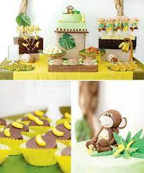 Best monkey birthday decorations from monkey party banana tower centerpiece monkey theme. Nature Inspired Monkey Banana First Birthday Party Monkey Birthday Parties Banana Party Monkey And Banana