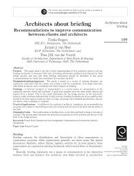The templates for creating briefing notes will erase the excess effort that was earlier required to offer information, create recommendations etc to ministers and other governmental officials. Pdf Architects About Briefing Recommendations To Improve Communication Between Clients And Architects