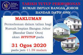 Projek akan dibina di atas tanah seluas 52.7 ekar. Rumah Impian Bangsa Johor Siaran Facebook
