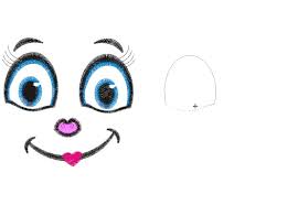 Little face for clothes toys Muzzle eyes smile Machine embroidery design  file