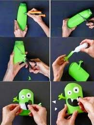 Kerajinan Tangan Kerajinan Tangan Dari Botol Bekas Shampoo Wadah Pensil Monster Kerajinan Botol Plastik Tempat Pensil Kerajinan Botol