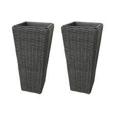 Buy resin square planters and get the best deals at the lowest prices on ebay! Grapevine Large Square Resin Planters In Matte Black 2 Pack The Home Depot Canada