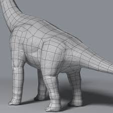 3d Brachiosaurus Sauropod Model Science Fiction Art Retro 3d Model Character Brachiosaurus