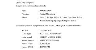 Contoh Surat Kuasa Surat Belajar Surat Kuasa