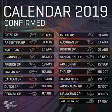Jadwal lengkap kalender motogp dan daftar pembalapnya. Motogp On Twitter 2019 Motogp Calendar Confirmed Who S Ready For Some Racing
