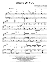 Ed Sheeran Shape Of You Sheet Music And Printable Pdf Music Notes Sheet Music Notes Sheet Music Piano Music