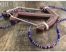 7 African Powers 7 Potencias Ileke Collar Ide Etsy Precious Beads Beading Wire Collar Necklace