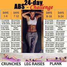 brazen fit 24 day ab challenge chart fitness and workout