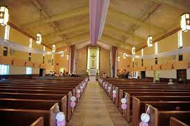 Church Decoration For The Pink White And Gold Theme Wedding Church Decor Gold Wedding Theme Wedding Decorations