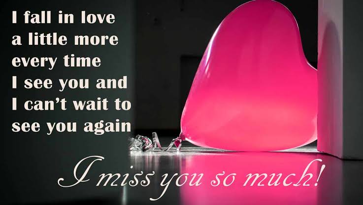 I miss you message for her