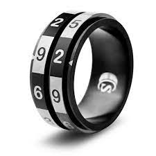 Critsuccess D100 Dice Ring With 100 Sided Die Spinner Size 7 Stainless Steel Black Walmart Com Walmart Com