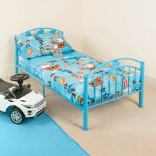 More than 782 blue cars bed at pleasant prices up to 17 usd fast and free worldwide shipping! Blue Toddler Metal Bed Frame Kids Bedroom Furniture Childrens Bedframe Cars Ebay