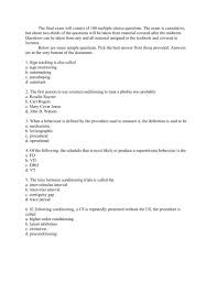 May 06, 2019 · browse from thousands of phobia questions and answers (q&a). The Final Exam Will Consist Of 100 Multiple Choice Questions The