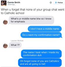 You Know I Had To Do It To Em Tweet And This Tweet When You Re The Only One Of Your Friends Who Went To Catholic School Catholic Memes Catholic School Humor Catholic Humor