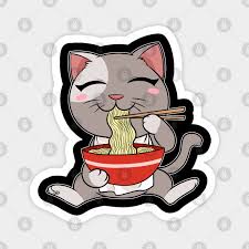 Listen to japanese/anime/cute songs in full in the spotify app. Japanese Kawaii Cat Print Cat Eating Ramen Anime Print Japan Magnet Teepublic Au