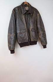 Vintage 90s Banana Republic Distressed Brown Leather Bomber Jacket 44 Bananarepublic Brown Leather Bomber Jacket Leather Bomber Jacket Bomber Jacket