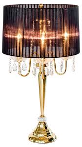 Beaumont Four Light Gold Table Lamp Gold Finish Table Lamp Traditional Style Table Lamp Black Fabric Shade Lamp Crystal Pendant Table Lamp 100% price match and free shipping at ylighting.com.