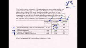 Injury and illness cases with days away from work, job transfer, or restriction (xlsx) 3. Incidence Rate Video Example Youtube