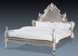 Muted Silver Leaf Gorgeous Carved French Bed French Style Bed Furniture