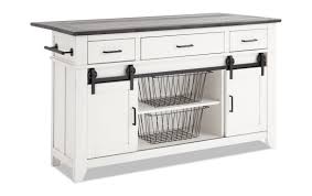Montana Kitchen Island In 2020 Bob S Discount Furniture Upholstered Stool Kitchen Items